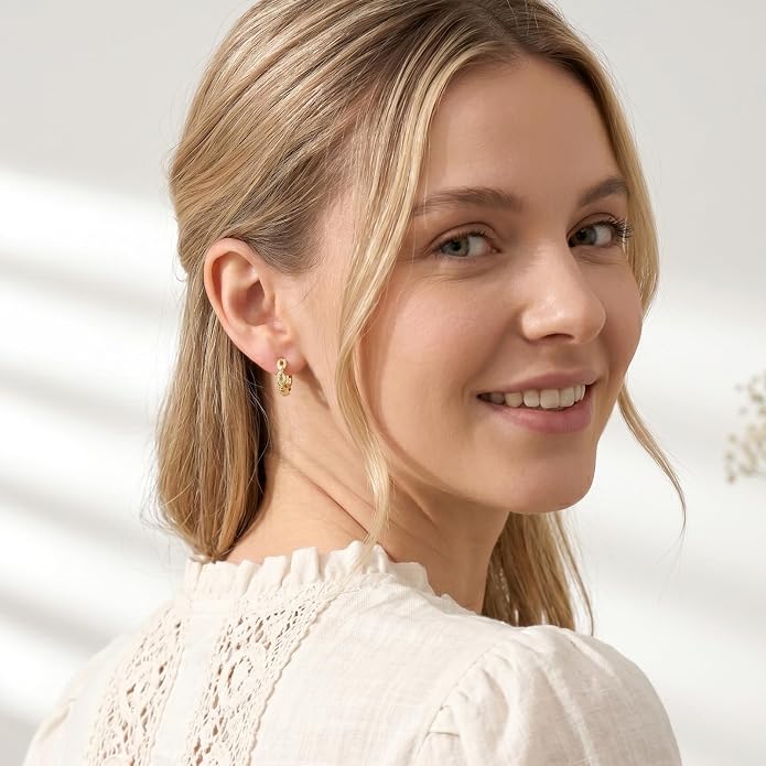 Gold Dainty Hoop Earrings for Women Hypoallergenic Lightweight 14K Gold Huggie Earrings Jewelry Valentines Day Gifts for Wife Girlfriend Her