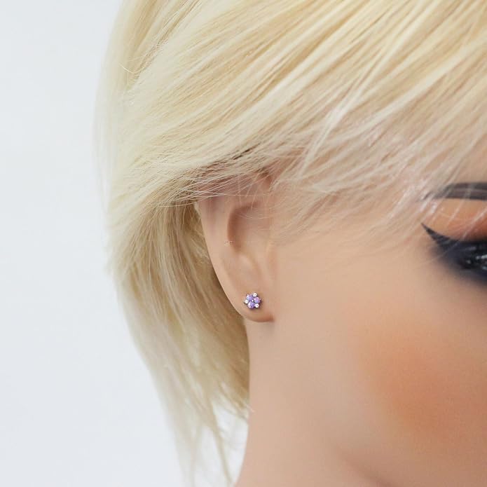 16G Internally Threaded Titanium Opal Flower Labret Tragus Stud, Monroe Lip Ring Helix Piercing Jewelry