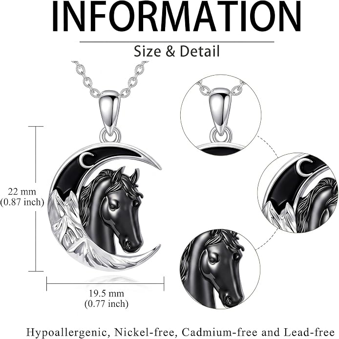 Tree of Life/Cat/Horse/Turtle/Sun/Cow Pendant Crescent Moon Necklace Anniversary Graduation Birthday for Grandma Women Wife Daughter(with Gift Box)