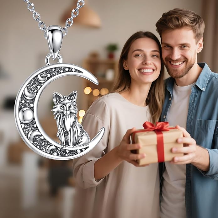 Sun and Moon Necklace 925 Sterling Silver Sun Moon Pendant Gemstone Jewelry Gifts for Women