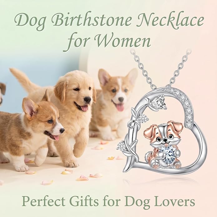 PELOVNY Teddy Bear Necklace for Women 925 Sterling Silver Bear/Highland Cow/Fox/Cat/Axolotl Birthstone Necklace Christmas Birthday Jewelry Gifts for Mom Daughter Wife Sister