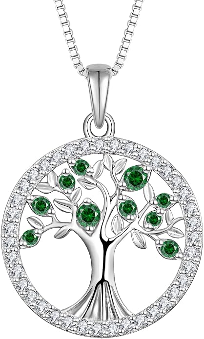 STARCHENIE Tree of Life Necklace 925 Sterling Silver Pendant for Women Family Tree Necklaces Birthstone Jewelry for Her Wife Mom Grandma