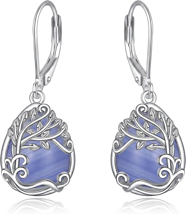 Teardrop Tree of Life/Filigree Earrings for Women Dangle Leverback Earrings Jewelry Gift Anniversary For Her