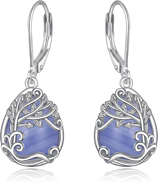 Teardrop Tree of Life/Filigree Earrings for Women Dangle Leverback Earrings Jewelry Gift Anniversary For Her