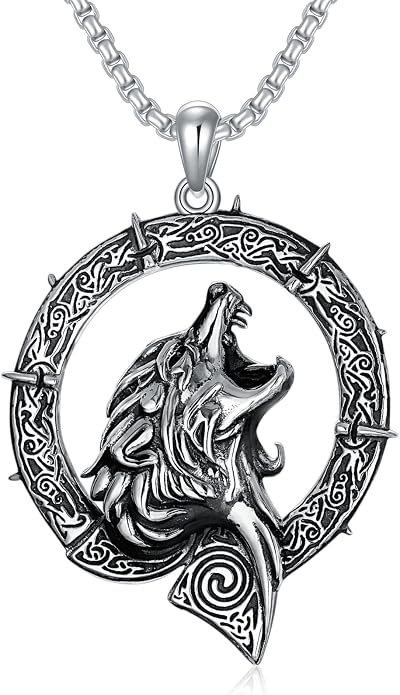 Viking Necklace for Men Women 925 Sterling Silver Norse Jewelry Fathers Mothers Day Anniversary Birthday Gifts for Mom Dad Husband Brother (with Gift Box)