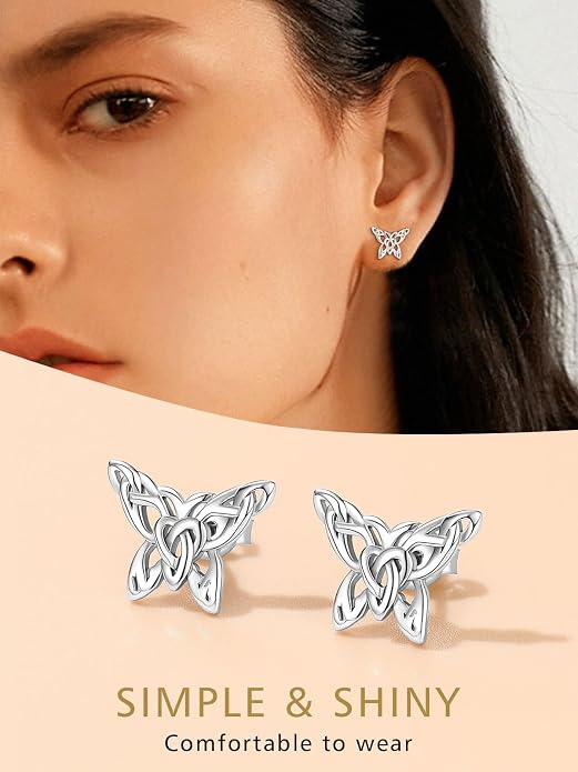 FindChic Hypoallergenic Sterling Silver Small Bar/Heart/Dot/Triangle/Butterfly/Lightning Studs Earrings Minimalist Geometric Jewelry Valentine Gifts for Women Men Girls, with Gift Box