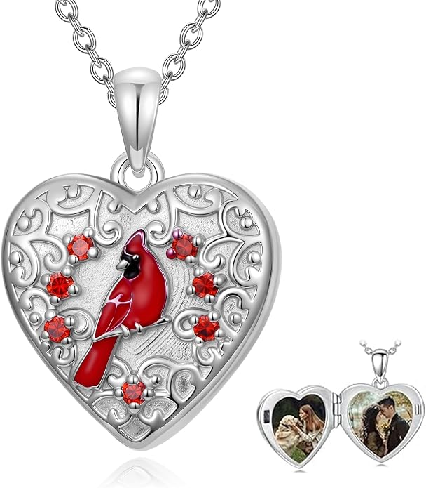 Dorunmo Personalized Locket Necklace 925 Sterling Silver that Holds Pictures Butterfly Birthstone Photo Heart Locket Custom Jewelry Congratulations New Beginnings New Job Gifts for Women