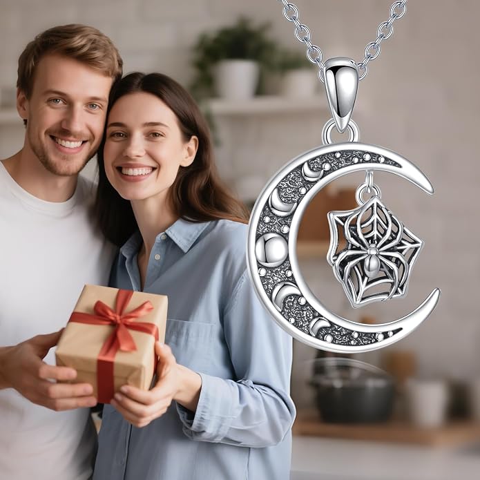 Sun and Moon Necklace 925 Sterling Silver Sun Moon Pendant Gemstone Jewelry Gifts for Women