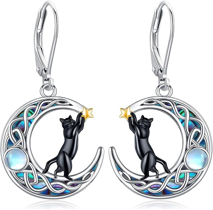 Tree of Life/Cat/Turtle/Butterfly/Flower/Celtic/Turquoise/Moonstone Dangle Earrings for Women Sterling Silver Cute Animals Drop Earrings Jewelry Gifts