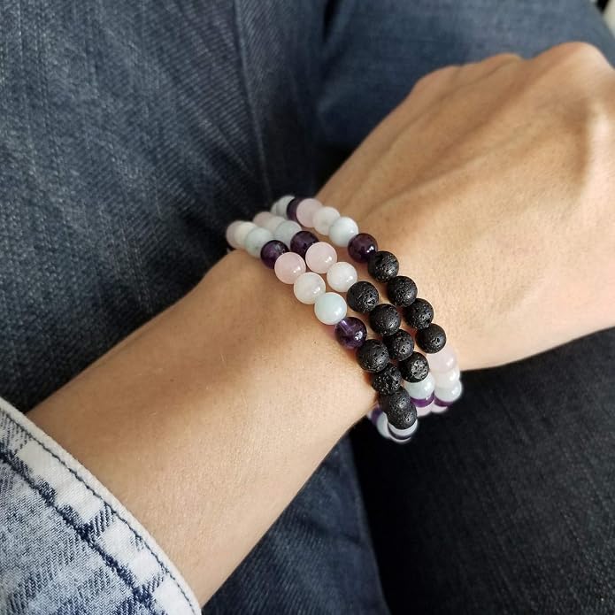 Comfy Yoga - Essential Oil Bracelet - Aromatherapy Bracelet - Lava Stone Bracelet or Necklace - Handmade Yoga Jewelry - Oil Diffuser Wrap Bracelet - Gift for Women