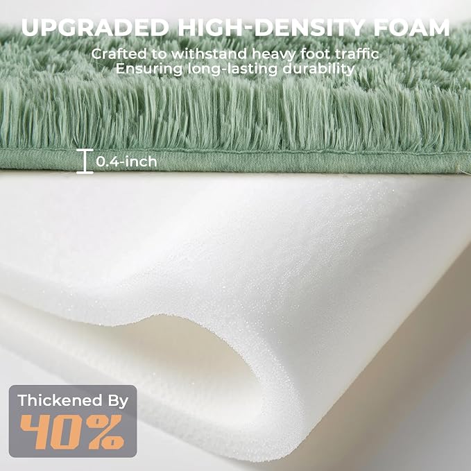 OPPODREAM 8x10 Mint Green Rugs for Bedroom, Ultra-Soft Fluffy Area Rugs for Living Room, 8 x 10 Shag Carpet for Nursery, Kids, Girl, Boy, Baby, Plush, Fuzzy, Shaggy, Mint Green Cute Home Decor