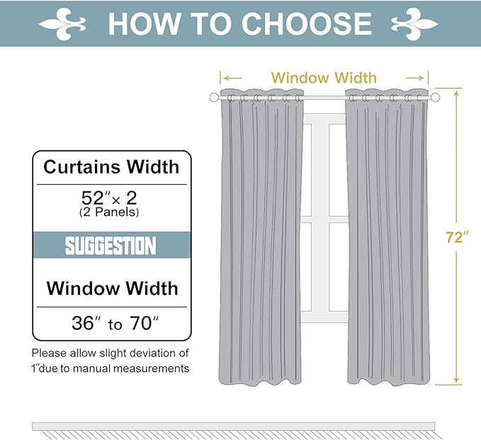 ChrisDowa 100% Blackout Curtains for Bedroom 72 Inches Long 2 Panels Set | 2 Thick Layers, Thermal Insulated, Light Blocking, Grommet, Window Treatment, Living Room Drapes, Forest Green, 52 x 72 Inch