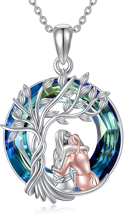 Sisters Necklace Sterling Silver Always My Sister Forever My Friend Jewelry Tree of Life Palm Trees Necklace for Women Female Friendship Jewelry