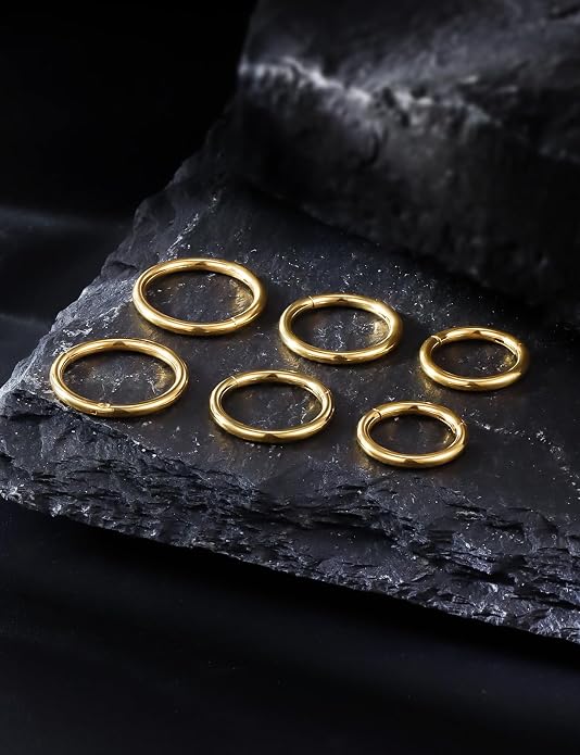 20G 18G 16G 14G 12G 10G 8G 6G 4G 2G Nose Rings Hoops 316l Surgical Steel Clicker Septum Lip Ring Tragus Helix Daith Rook Conch Snug Cartilage Lobe Earrings Hoop Piercing Jewelry For Women Men
