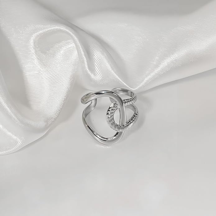 925 Sterling Silver Ring Minimalist Adjustable Rings Band Handmade Rings for Women Girls