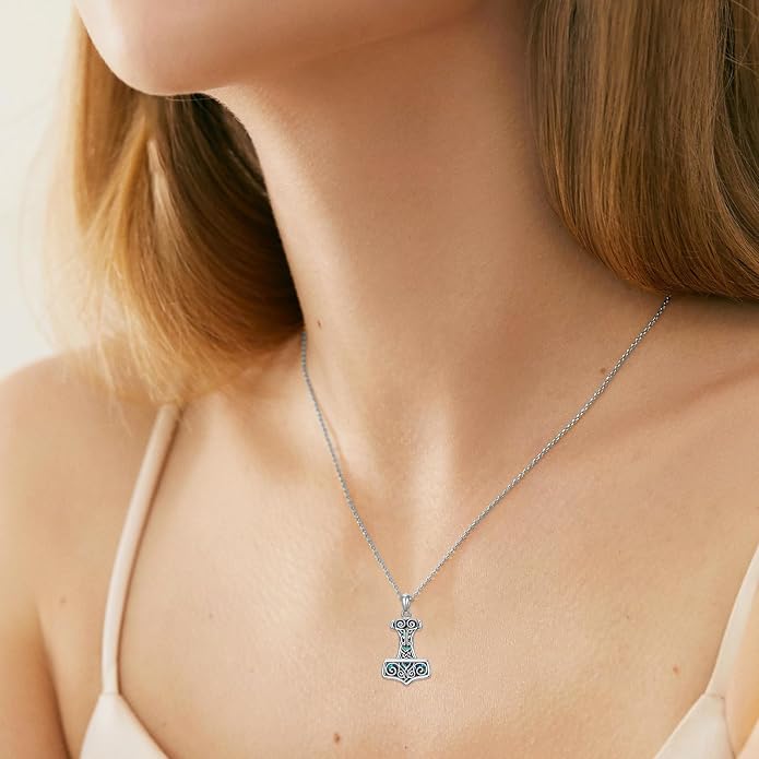 ROMANTICWORK Clover/AA/Ankh/Sun/Compass Necklace Sterling Silver Moss Agate Turquoise Butterfly/Dragonfly/Bee Pendant Jewellery Christmas Birthday Gifts for Women