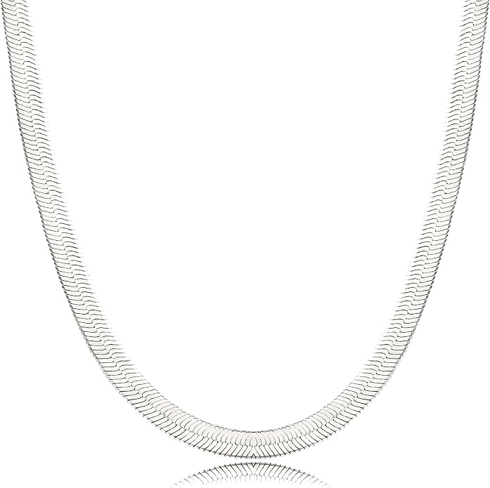 NECOCY 14K Gold Plated Necklaces for Women, Dainty Gold Herringbone Choker Necklace Thin Layered Snake Chain Jewelry for Gifts