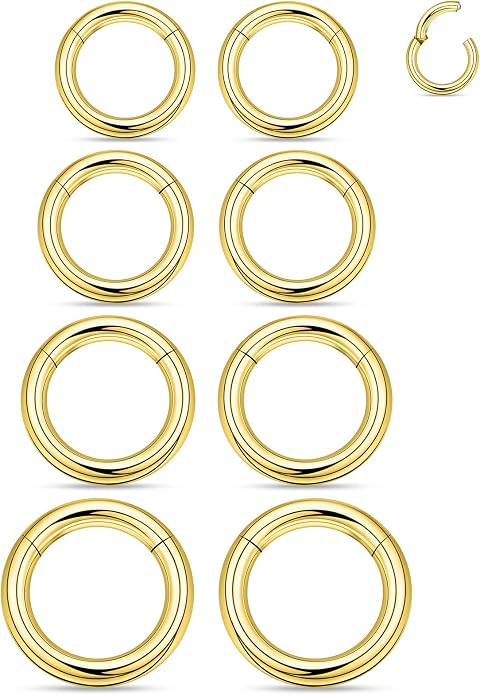 20G 18G 16G 14G 12G 10G 8G 6G Nose Rings Hoops 316l Surgical Steel Clicker Septum Lip Ring Tragus Helix Daith Rook Conch Snug Cartilage Lobe Earrings Hoop Piercing Jewelry For Women Men