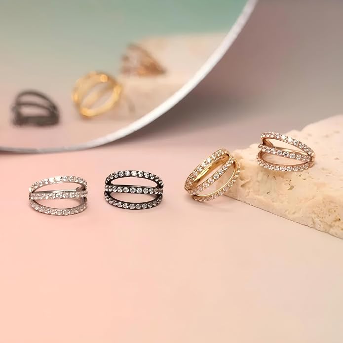 316L Surgical Steel Septum Clicker Ring Nose Ring Hoop Sleeper Hoop Earring Helix Rook Conch Cartilage Daith Tragus Earrings Lobe Nose Piercing Jewelry for Women