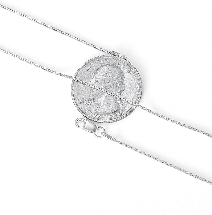 ASHINE "Pendant Ready Sterling Silver Box Chain Necklace for Women, 1mm 0.8mm Dainty & Sturdy 925 Silver Necklace Available in 16-36 Inch
