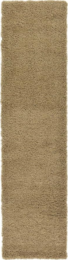 Unique Loom Solid Shag Collection Area Rug (2' 7" x 10' Runner, Sandy Brown)