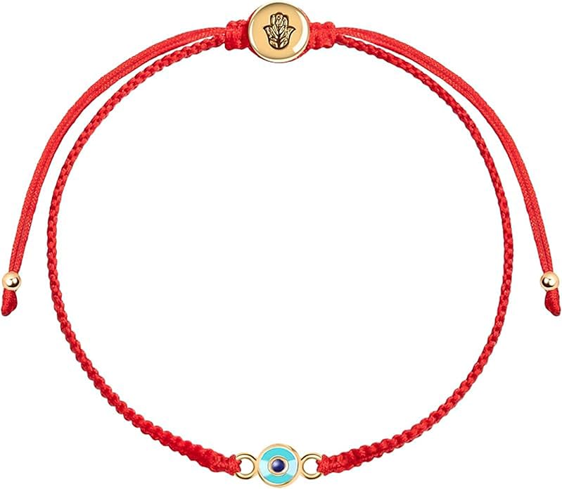 KARMA AND LUCK Adjustable Red String Bracelet, 18K Charm for Women, Handmade in Bali for Luck & Success