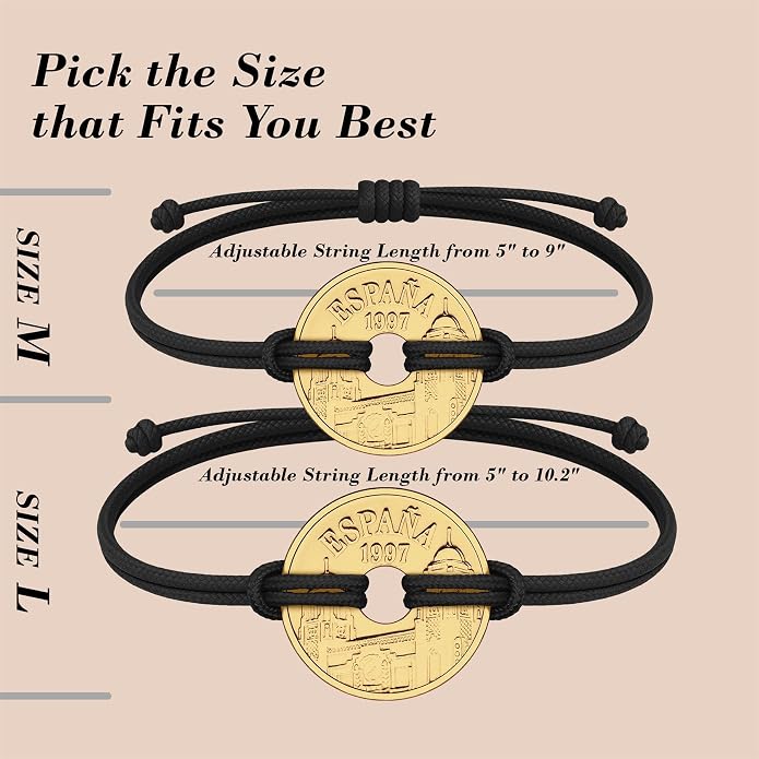 HOBBY OF KINGS Good Luck Coin Bracelet | 18k Gold Plated Wristband | Handmade Jewelry for Collectors and History Lovers