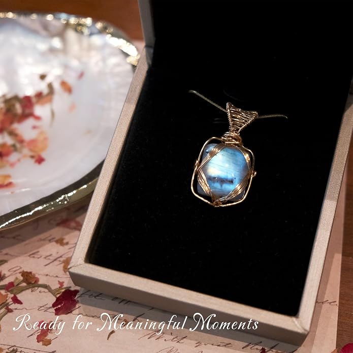 Natural Faceted Labradorite Pendant Necklace – Unique Stone of Magic & Transformation, Iridescent Flash Gemstone Jewelry, Handmade Healing Crystal Gift for Women, Birthday, Anniversary, Spiritual Awakening & Intuition