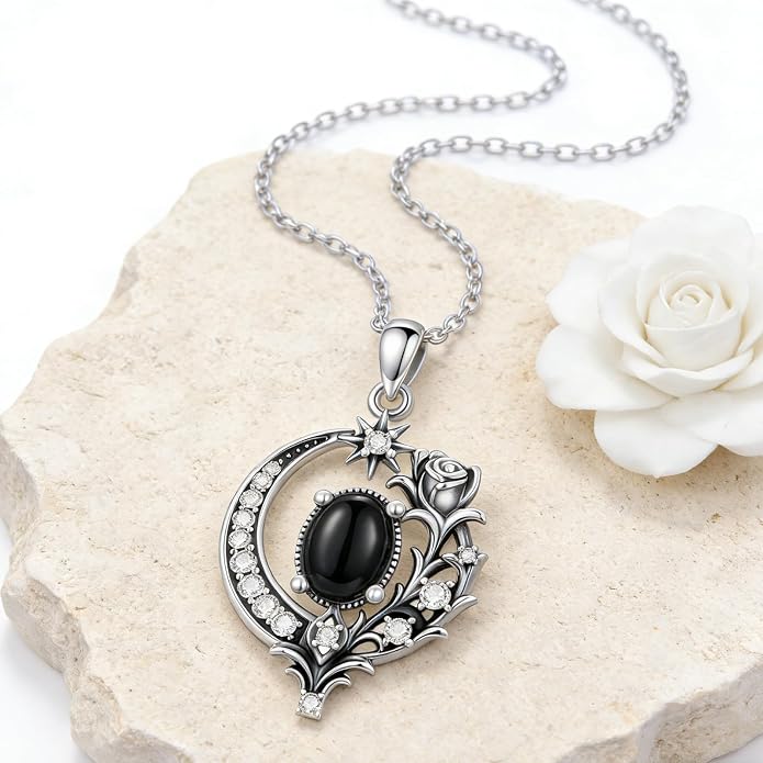 PELOVNY Celtic Knot Necklaces for Women 925 Sterling Silver Gemstone/Birthstone Teardrop Infinity Necklace Irish Celtic Pendant Jewelry Gifts for Mom Daughter Wife