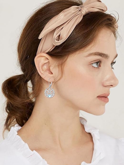 Dorunmo Moonstone Dangle Drop Earrings s925 Sterling Silver Leverback Earrings Filigree Moonstone Jewelry Birthday Gifts for Women