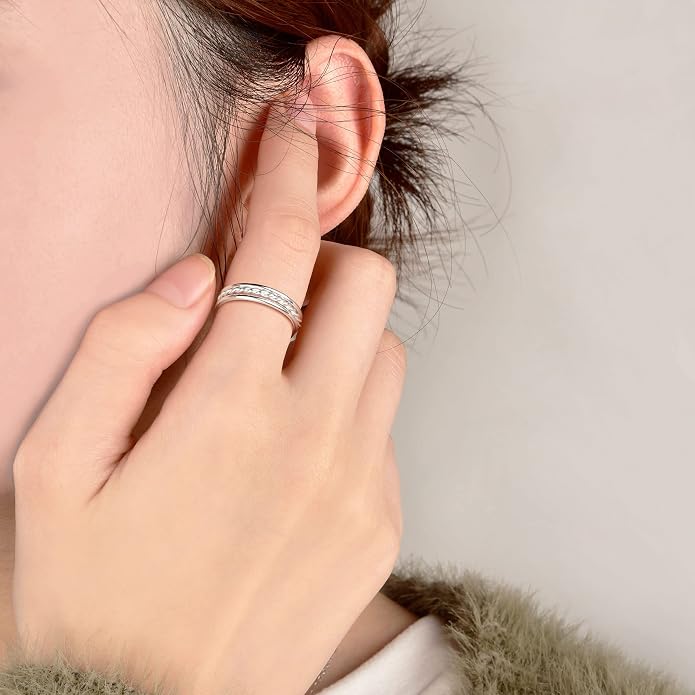 925 Sterling Silver Knuckle Rings for Women Minimalist Thin Stacking Rings Set 3PCS Midi Pinky Ring Size 2.5-8.5