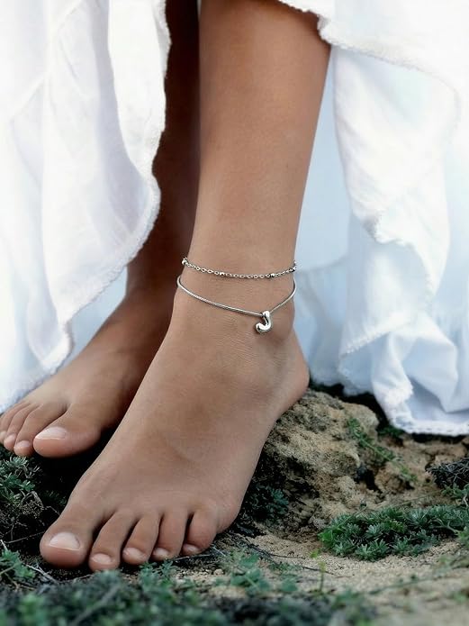 ChainsProMax Initial Ankle Bracelets for Women, Waterproof Anklets Bracelet Adjustable Summer Beach Women Foot Jewelry, Stainless Steel/Gold Plated-Send Gift Box/Letter A-Z
