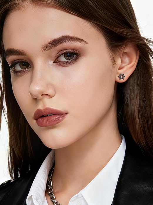 ChicSilver 925 Sterling Silver Earrings Dainty Bar/Circle/Triangle/Star/Ball Stud Earrings for Women with Gift Box, Hypoallergenic Earrings for Sensitive Ears