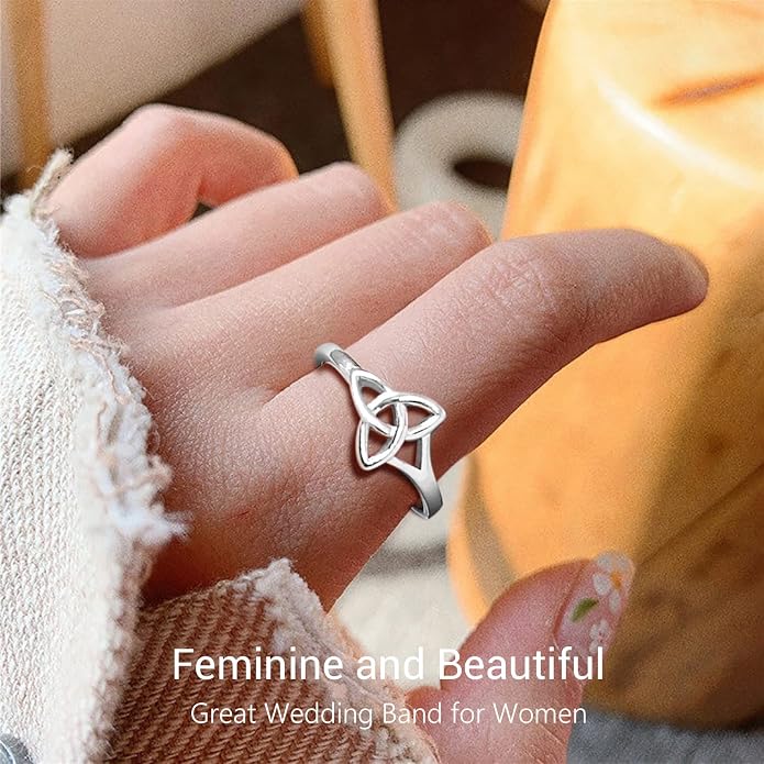 PROSILVER 925 Sterling Silver Claddagh Ring/Celtic Knot Ring for Women, Irish Wedding Band, Rose Gold Plated/Gold Plated, Size 4-12, Come with Box