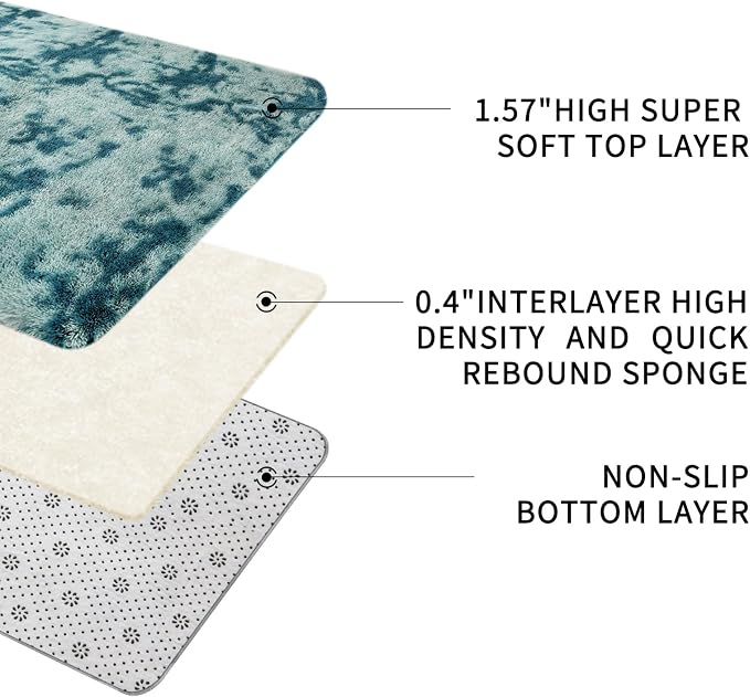 Sour Lemon 8x10 Area Rugs for Bedroom Living Room, Large Fluffy Shag Rug | Shaggy Carpet, Soft Plush Furry Bedside Rugs, Anti Slip, Washable Area Modern Rugs Floor Mat for Kids Girls Boys Living Room