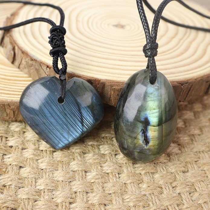 Natural Raw Crystal Necklace for Women Irregular Stone Necklaces Spiritual Gemstone Pendant with Adjustable Rope