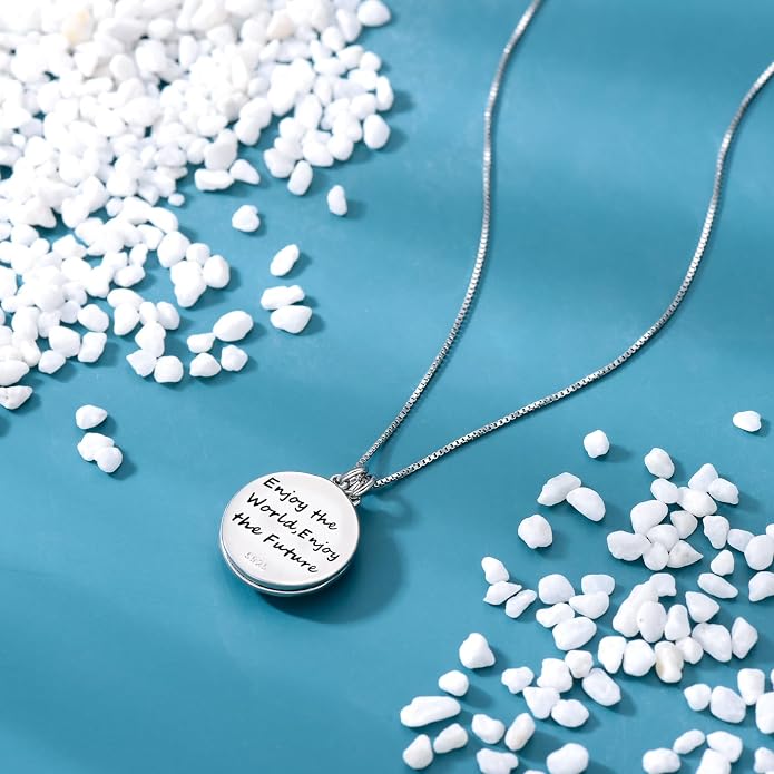 Compass Necklace for Women Graduation Gifts 925 Sterling Silver Celtic Knot Compass Pendant Graduation Jewelry Inspirational Travel Gifts for Women