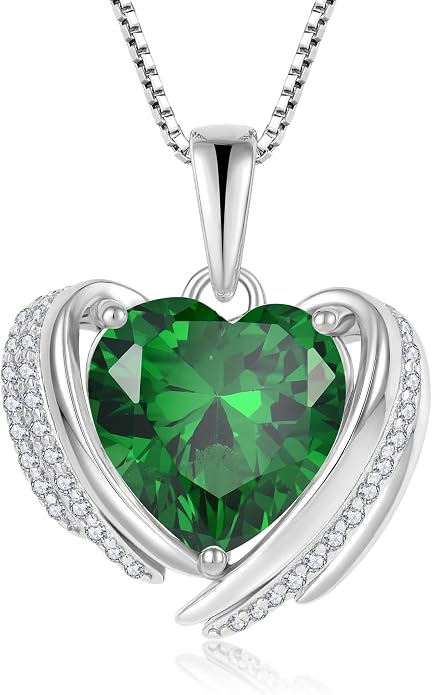 Birthstone Heart Necklace for Women, Infinity Love Heart Birthstone Crystal Charm, 925 Sterling Silver Zirconia Necklace for Mother's Day for your mother and jewelry for your beloved ones on anniversaries