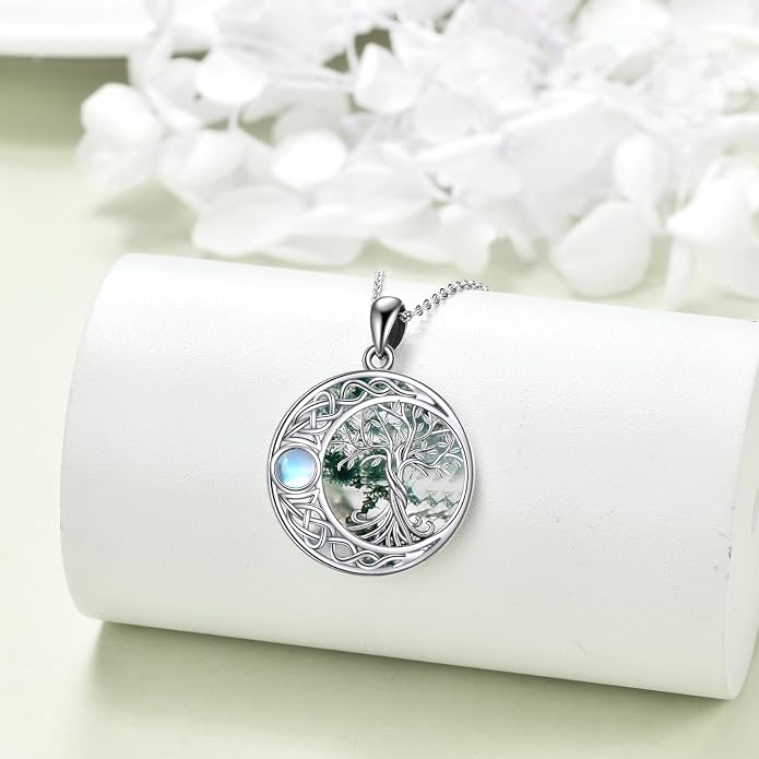 ONEFINITY Tree of Life Necklace 925 Sterling Silver Abalone Shell Celtic Knot Pendant Necklace for Women Jewelry