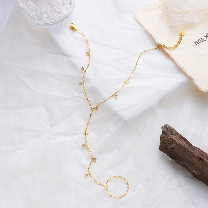 Dainty Anklet for Women Trendy Boho Waterproof Link Chain Gold Pearl CZ Stainless Steel Ankle Chain Adjustable Foot Minimalist Summer Jewelry Gift for Women
