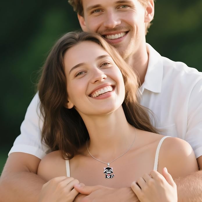 Bat/Cow/Cat/Bunny Necklace 925 Sterling Silver Heart Animal Pendant Necklace for Women