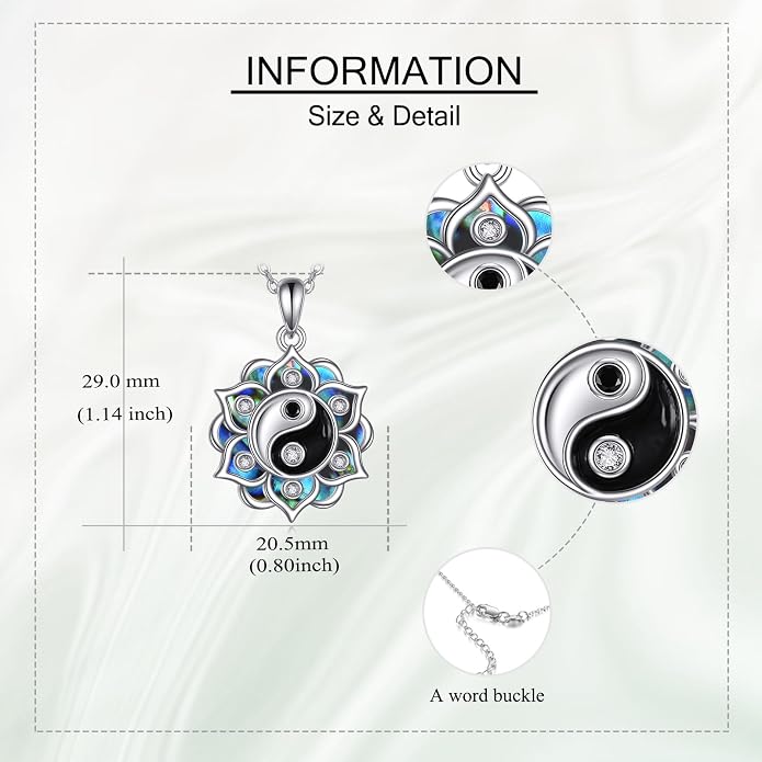 ONEFINITY Lotus Necklace 925 Sterling Silver Moonstone Pendant Necklace Yoga Lotus Jewelry for Women