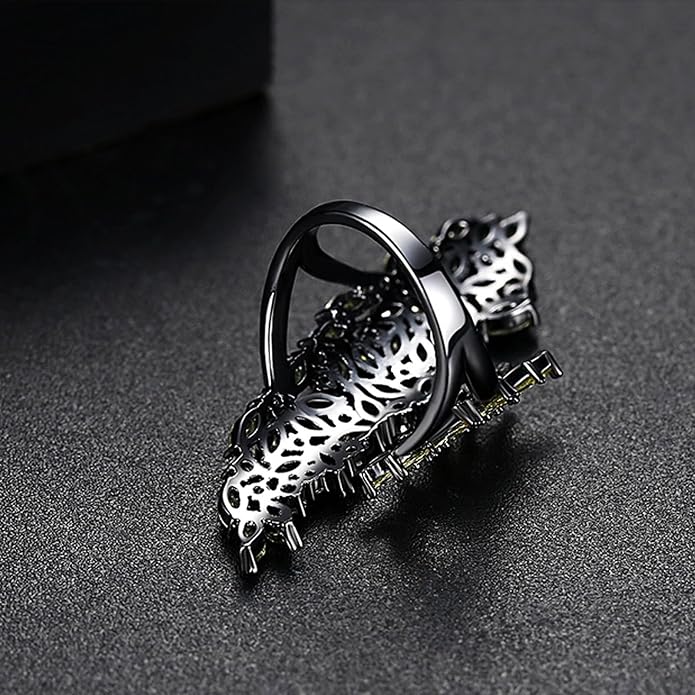 18K Gold Plated Rings for Women and Teen Girls Non Tarnish Cubic Zirconia Fidget Ring Butterfly/Snake/Mesh/Cross/Crown Knuckle Ring Open Adjustable Statement Stacking Chunky Rings
