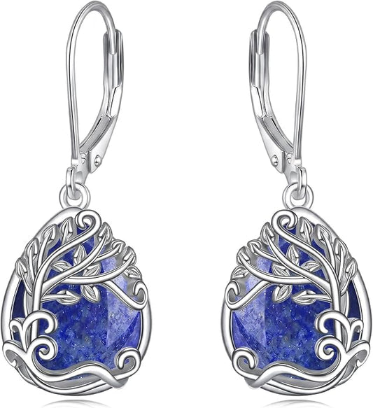 Teardrop Tree of Life/Filigree Earrings for Women Dangle Leverback Earrings Jewelry Gift Anniversary For Her