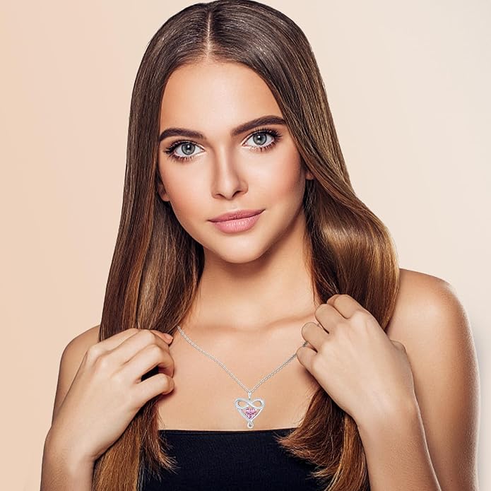 925 Sterling Silver Infinity Necklace - Exquisite Silver Jewelry for Women, Love Heart Necklace for Birthday, Anniversary, Valentine’s Day - Ideal Gift for Girlfriend, Wife, Mom, or Her