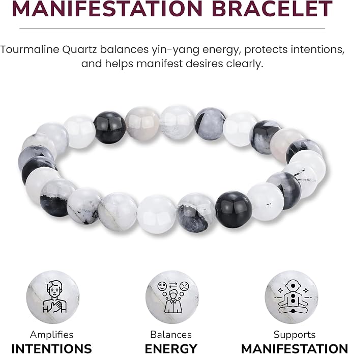 Crystal Vibe - Healing Crystal Bracelet for Women & Men | Natural Gemstone Bead Bracelet | Adjustable Handmade Energy Stone Bracelet | Bracelet for Meditation, Yoga & Daily Wear | Multiple Types