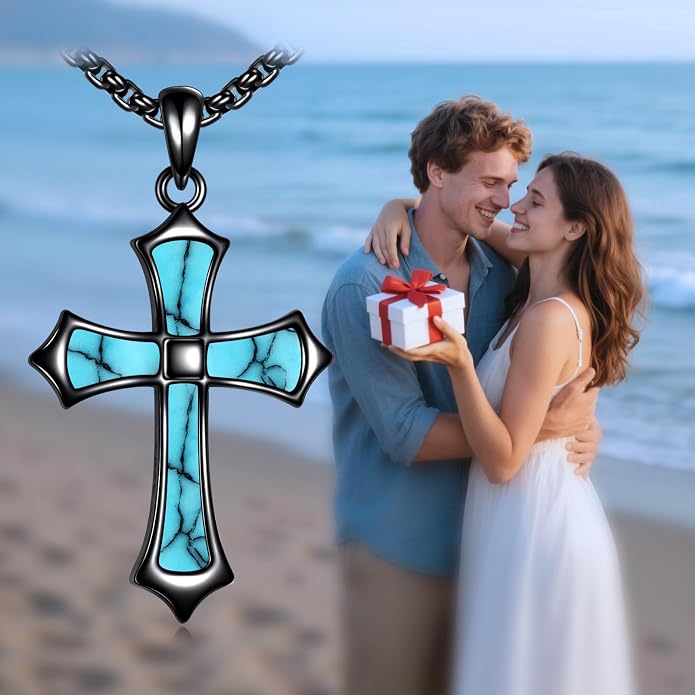 Cross Necklace 925 Sterling Silver Cross Faith Pendant Christian Jewelry Gifts for Women Men