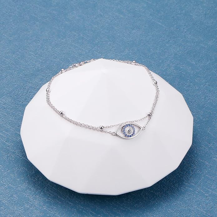 Alphm Anklet for Women S925 Sterling Silver Adjustable Plus Foot Plus Ankle Bracelet Jewelry