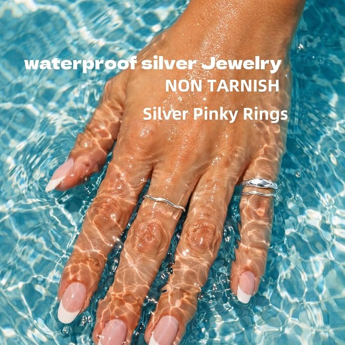 Gold Rings for Women Men Non Tarnish, Waterproof Chunky 14K Gold Plated Dainty Stackable Rings Trendy Statement Pinky Thumb Rings Engagement Eternity Wedding Band Ring Stacking Gold Jewelry Size 3 4 5 6 7 8 9 10 11