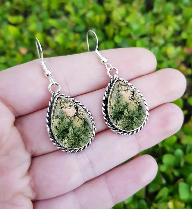 Pure 925 Sterling Silver Dangle Drop Earrings for Women, Pear Gemstone Handcrafted Earrings for Women & Girl ('Amethyst)